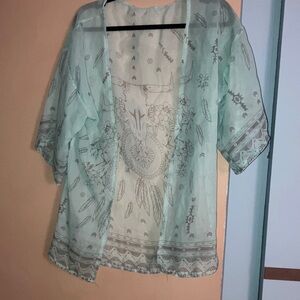Bohemian Mint Kimono Blouse
